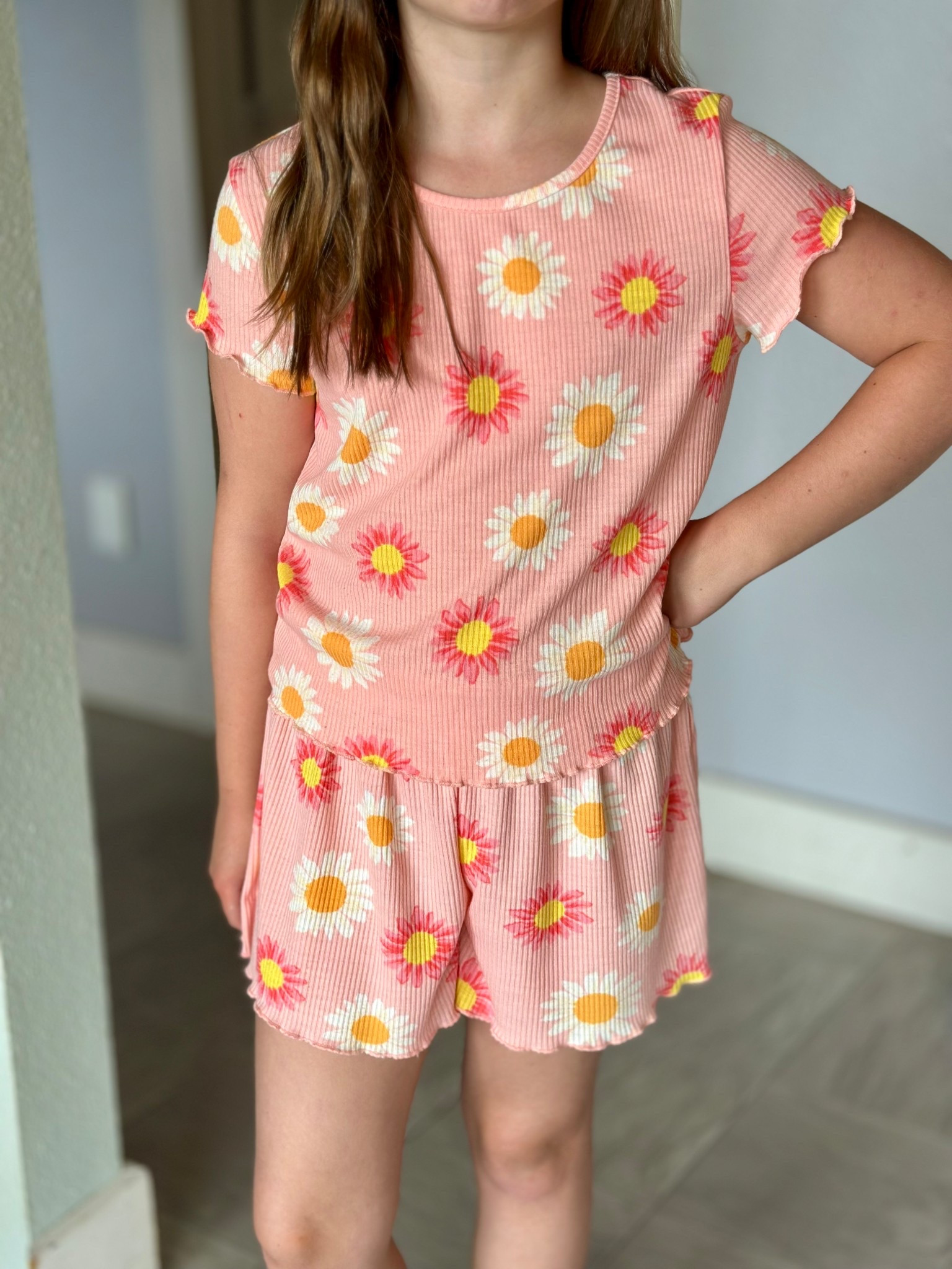 Pajama top and shorts set for girls! 🌸 these jams are so cute! 
These are also ON SALE right now!! 🎉🎉
#girls #pajamas #jams #pjs #pajamaset #cute #floral #comfy #oldnavy #girlspajamas #like #comment #save #share #follow 

#LTKKids #LTKFindsUnder50 #LTKSaleAlert