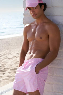 Mens Kai Printed Swim Shorts POLAROID ROSE / XXS | LoveShackFancy