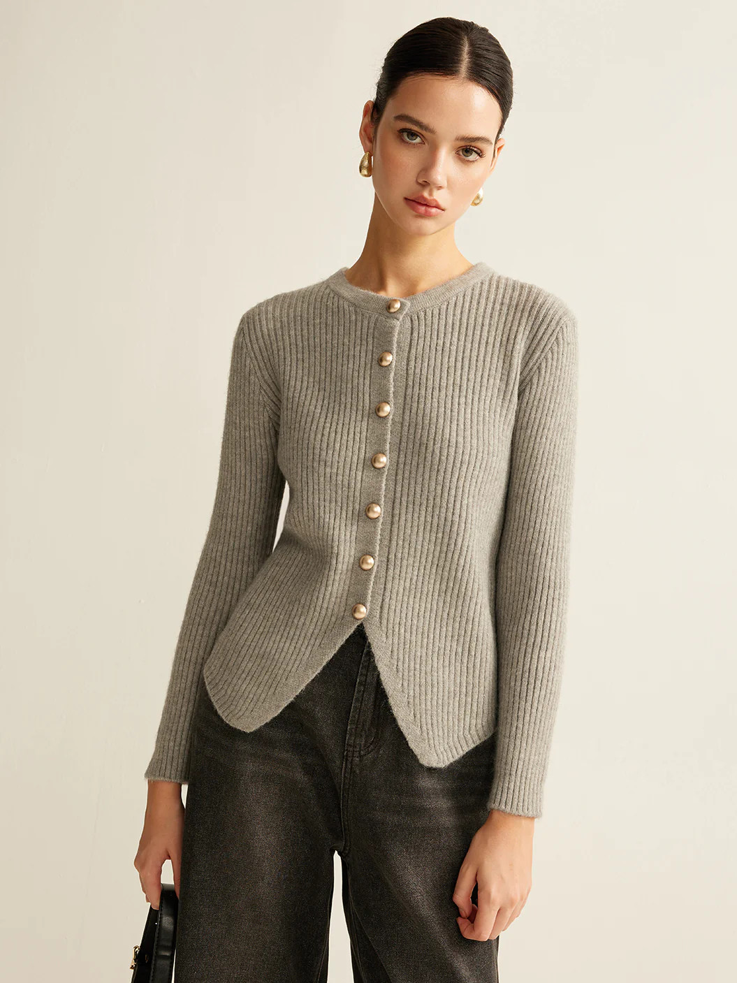 Button Down Split Cardigan | Commense