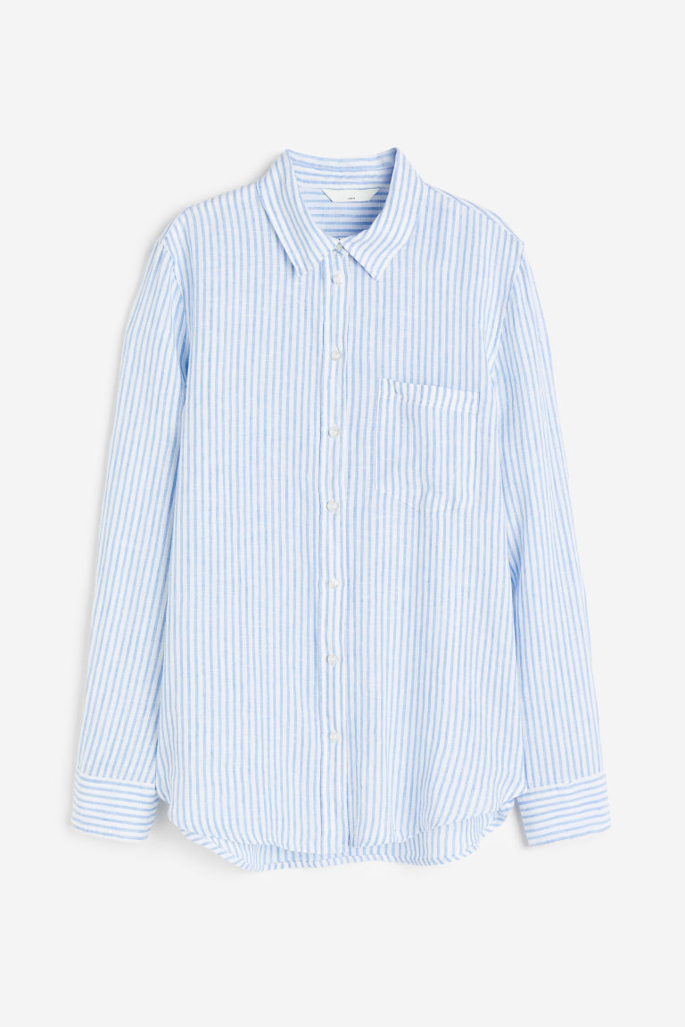 H & M - Linen Shirt - Blue | H&M (US + CA)
