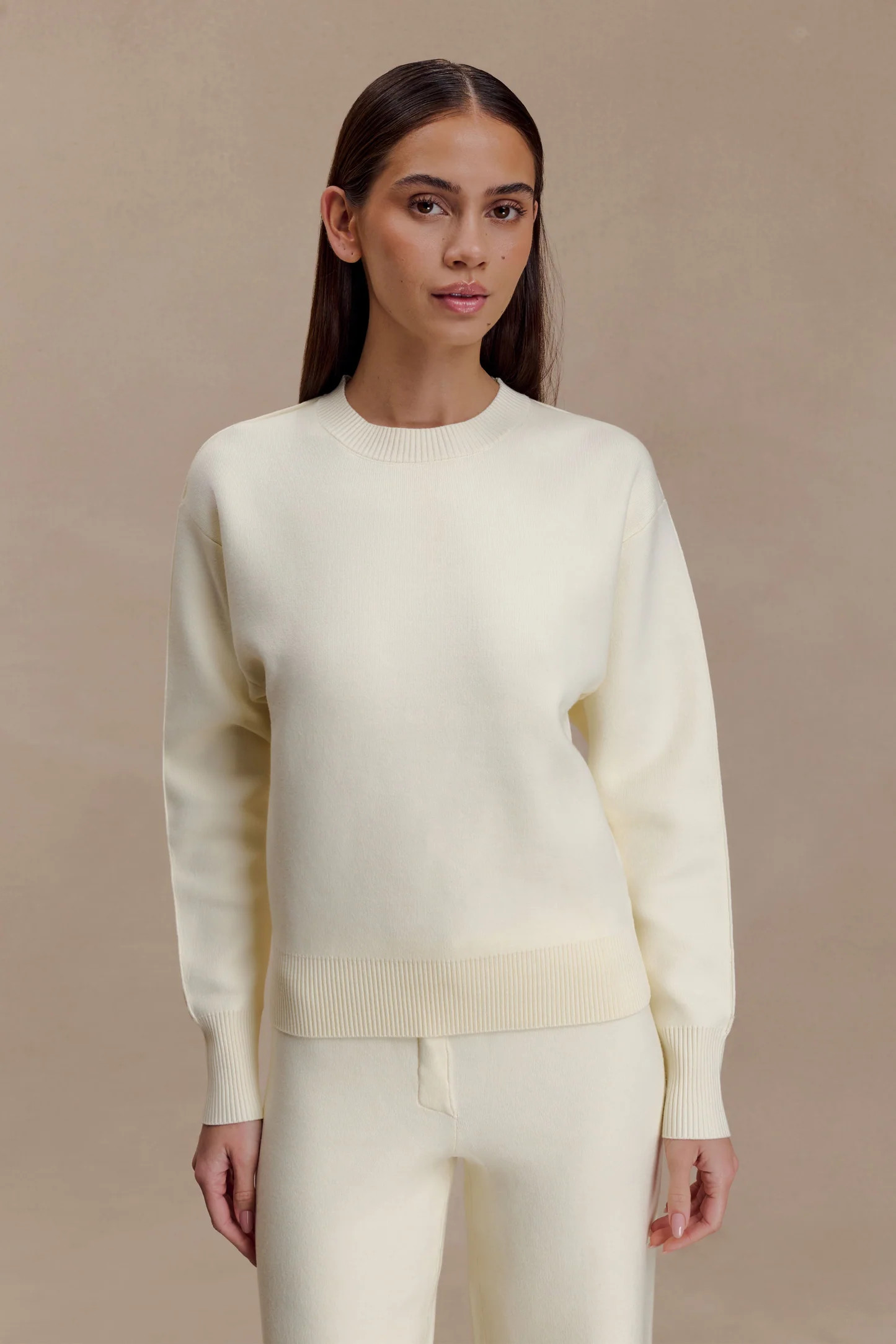 Braxton Cozy Knit Jumper - Ivory | MESHKI US