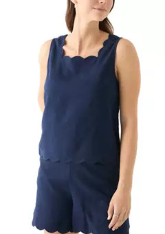Crown & Ivy™ Women's Sleeveless Scallop Tank Top | Belk