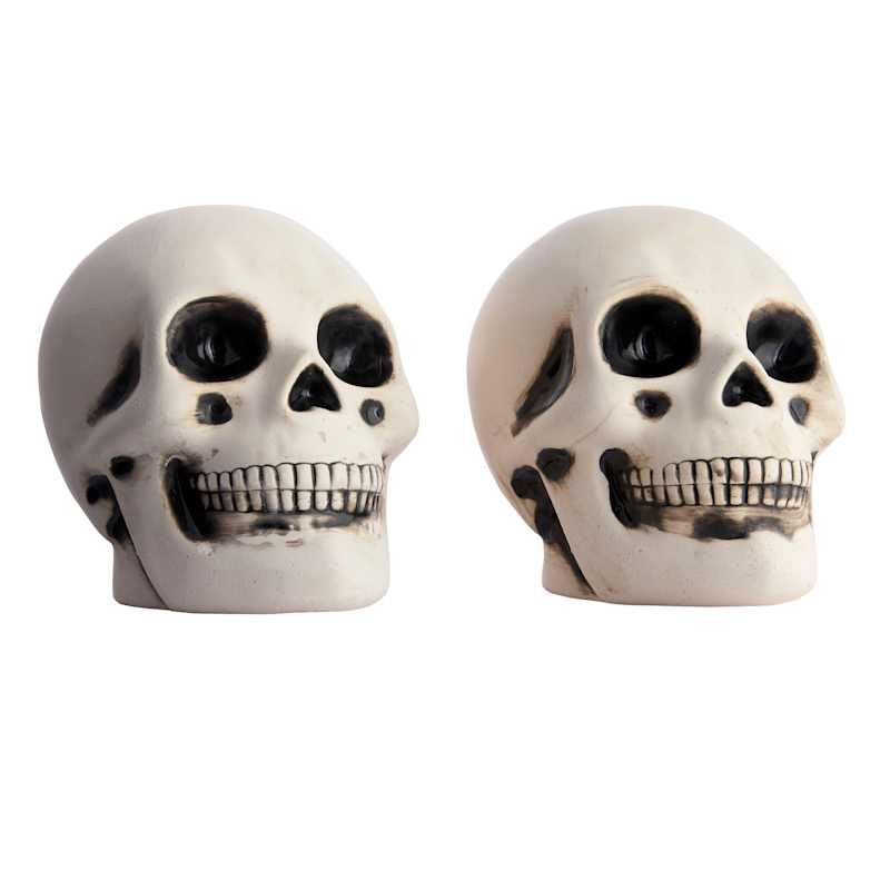 Spellbound 2-Pack Fire Log Skulls, 7" | At Home