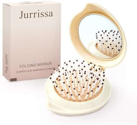 Folding Hair Brush with Mirror for Women Men and Kids，Portable Compact Hair Brush for Purse Poc... | Amazon (US)