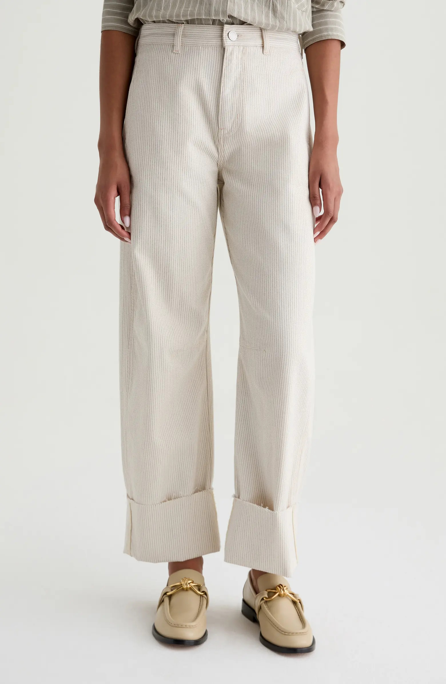 Mercer High Waist Cuffed Barrel Leg Pants | Nordstrom