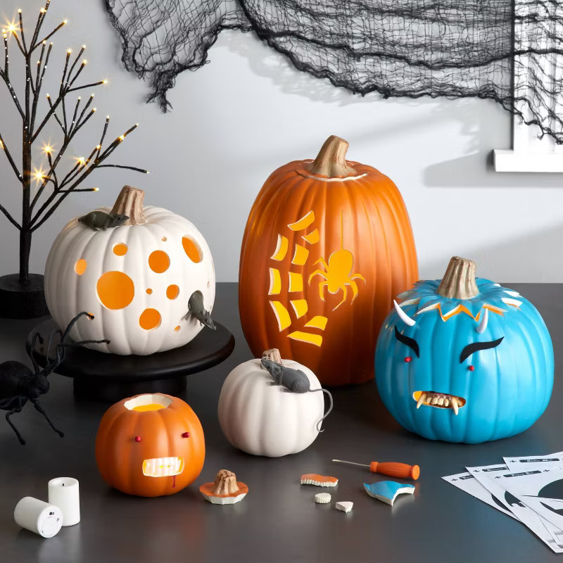 9" Carvable Faux Halloween Pumpkin Teal  - Hyde & EEK! Boutique™ | Target
