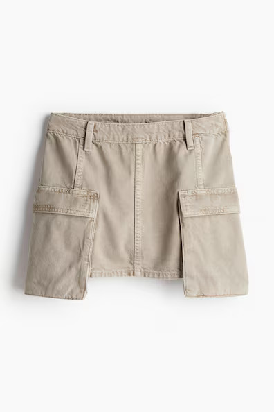 H & M - Cargo Mini Skirt - Beige | H&M (US + CA)