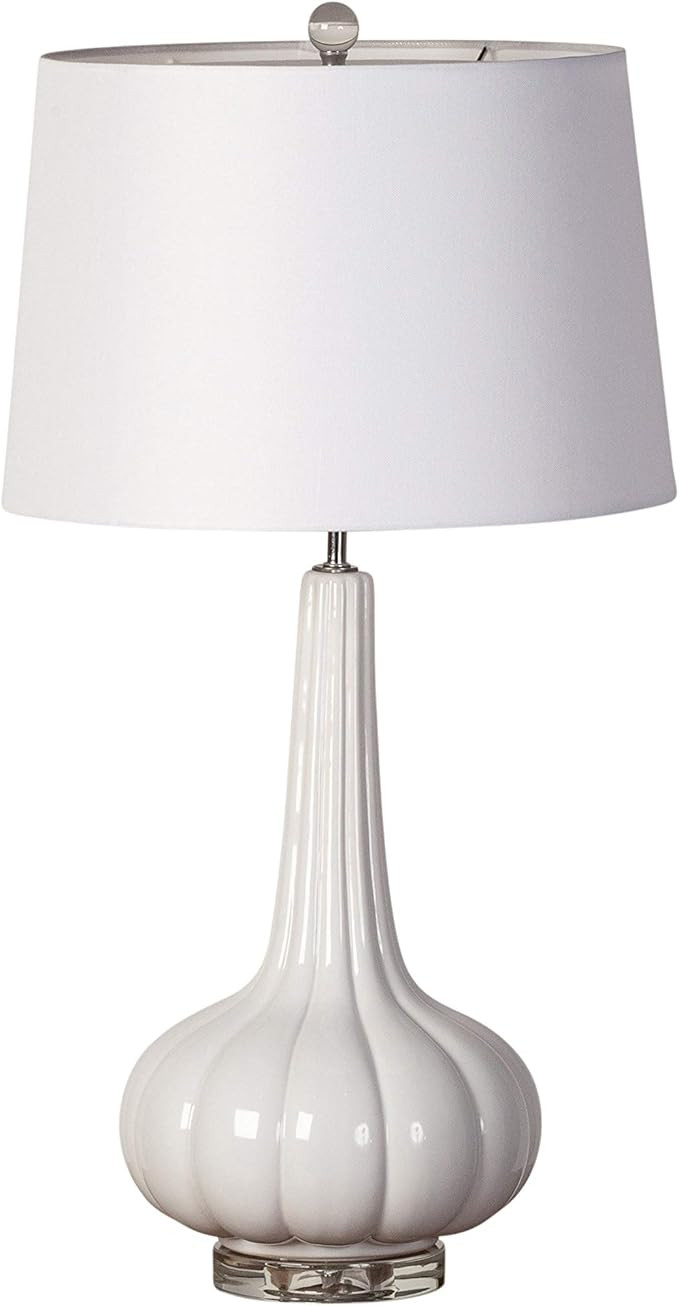 Unknown1 Ceramic Table Lamp White Glam Mid-Century Modern Handmade | Amazon (US)