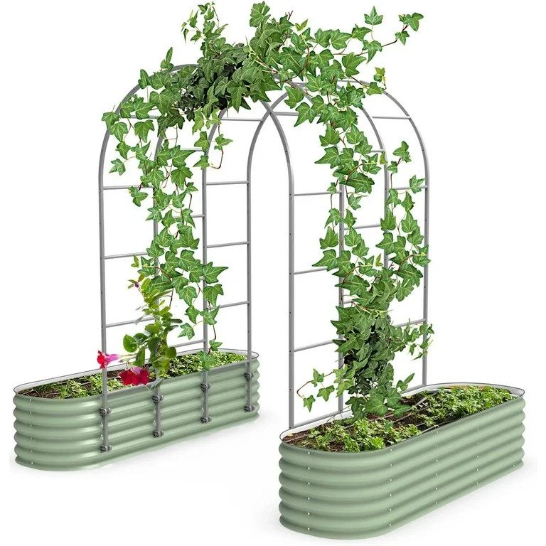 Vego Garden Modular Arched Trellis System Triple Section 4.5' Long Trellis for 2.0' x 6.5' (6 in ... | Walmart (US)