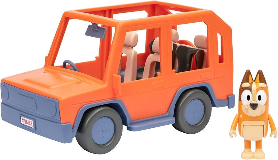 Bluey Heeler Family Road Trip 4WD Vehicle, Includes Articulated Chilli Figure, with Open Roof to ... | Amazon (US)
