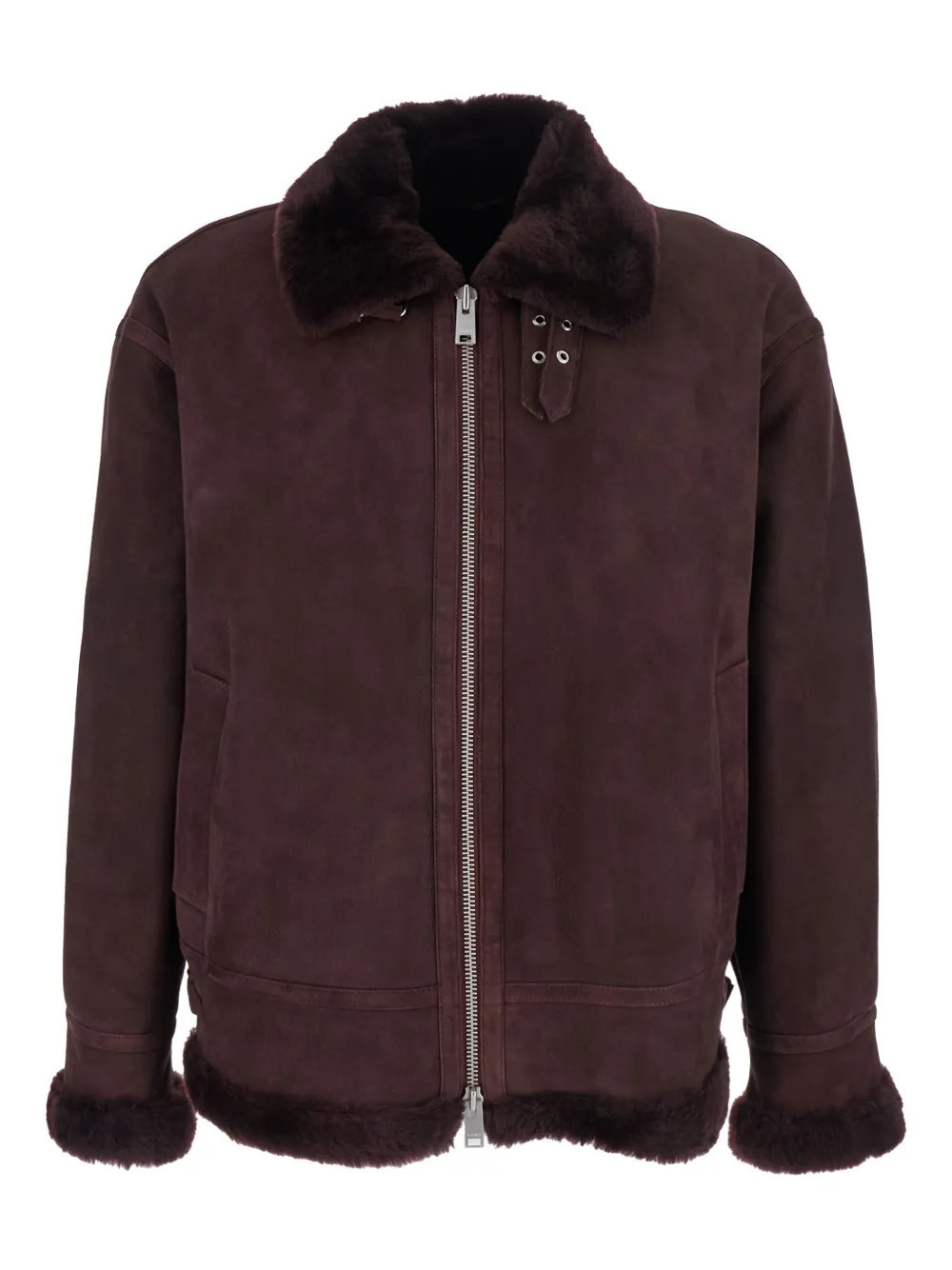 Arma Sano suede shearling-lined jacket - Red | Farfetch Global