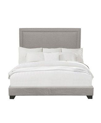 Homefare Upholstered Bed with Nailhead Trim, King & Reviews - Furniture - Macy's | Macys (US)