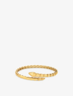 BVLGARI Serpenti Viper 18ct yellow-gold bangle bracelet | Selfridges