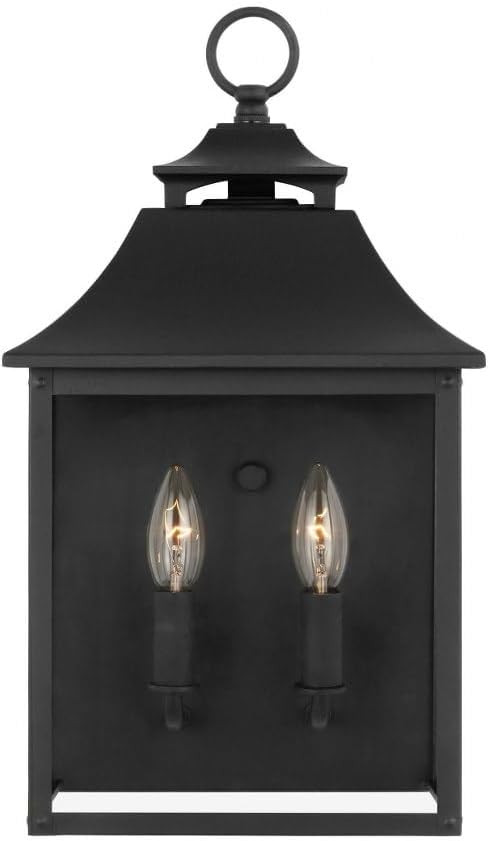 Generation Lighting OL14400TXB Galena - 2 Light Outdoor Pocket Wall Lantern in Traditional Style-... | Amazon (US)