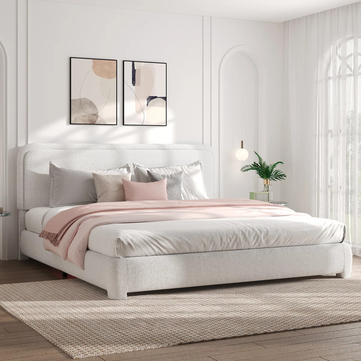 Bensu Boucle Upholstered Platform Bed | Wayfair North America