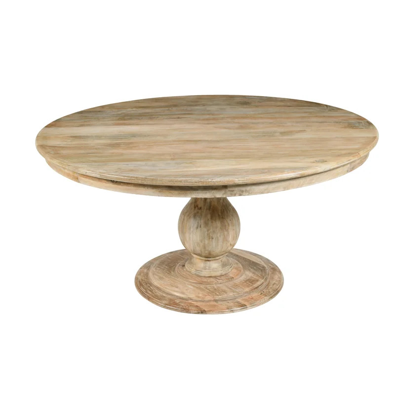 Conagh Pedestal Dining Table In Natural Finish On Mango Wood | Wayfair North America