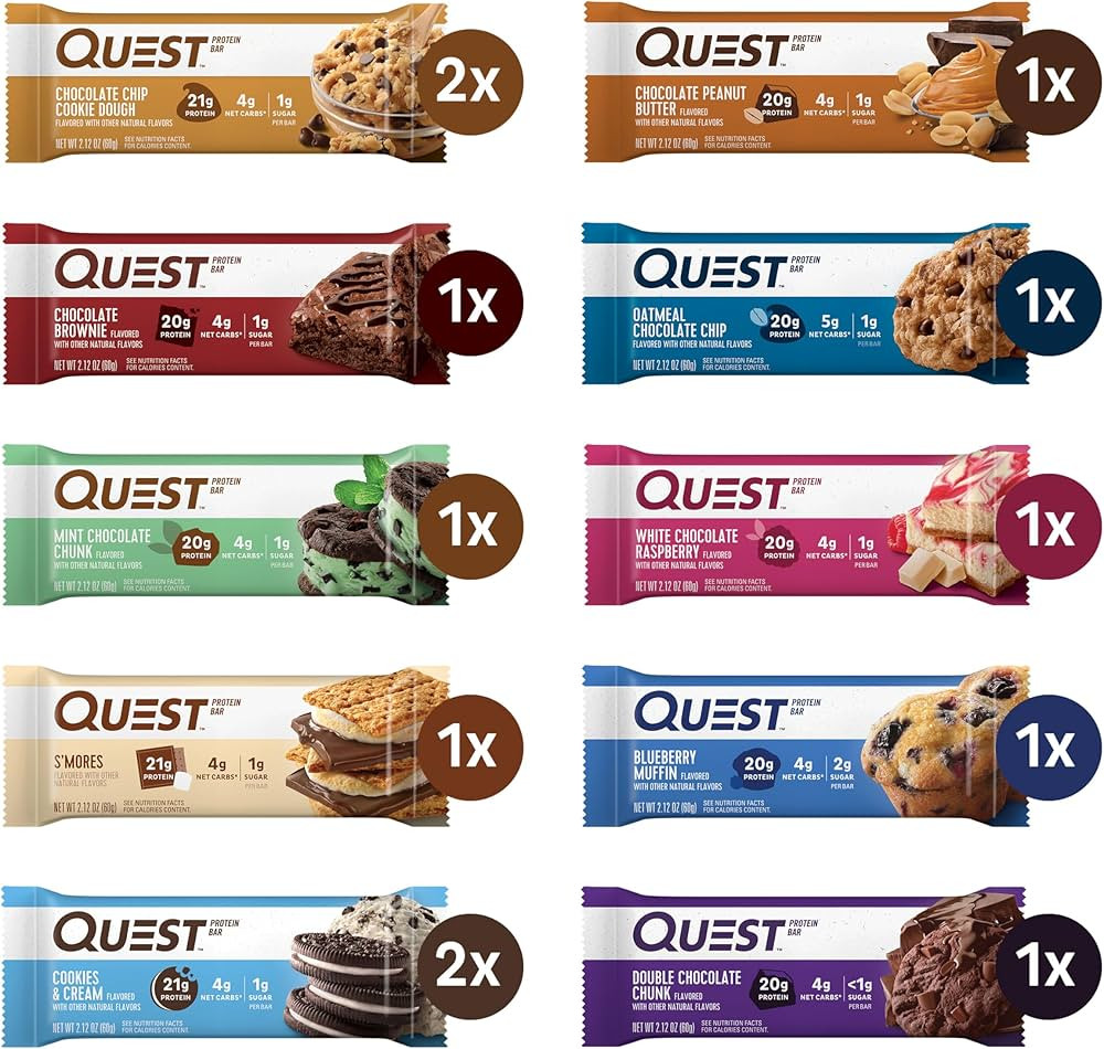 Quest Nutrition Ultimate Variety Pack Protein Bars, High Protein, Low Carb, Gluten Free, Keto Fri... | Amazon (US)