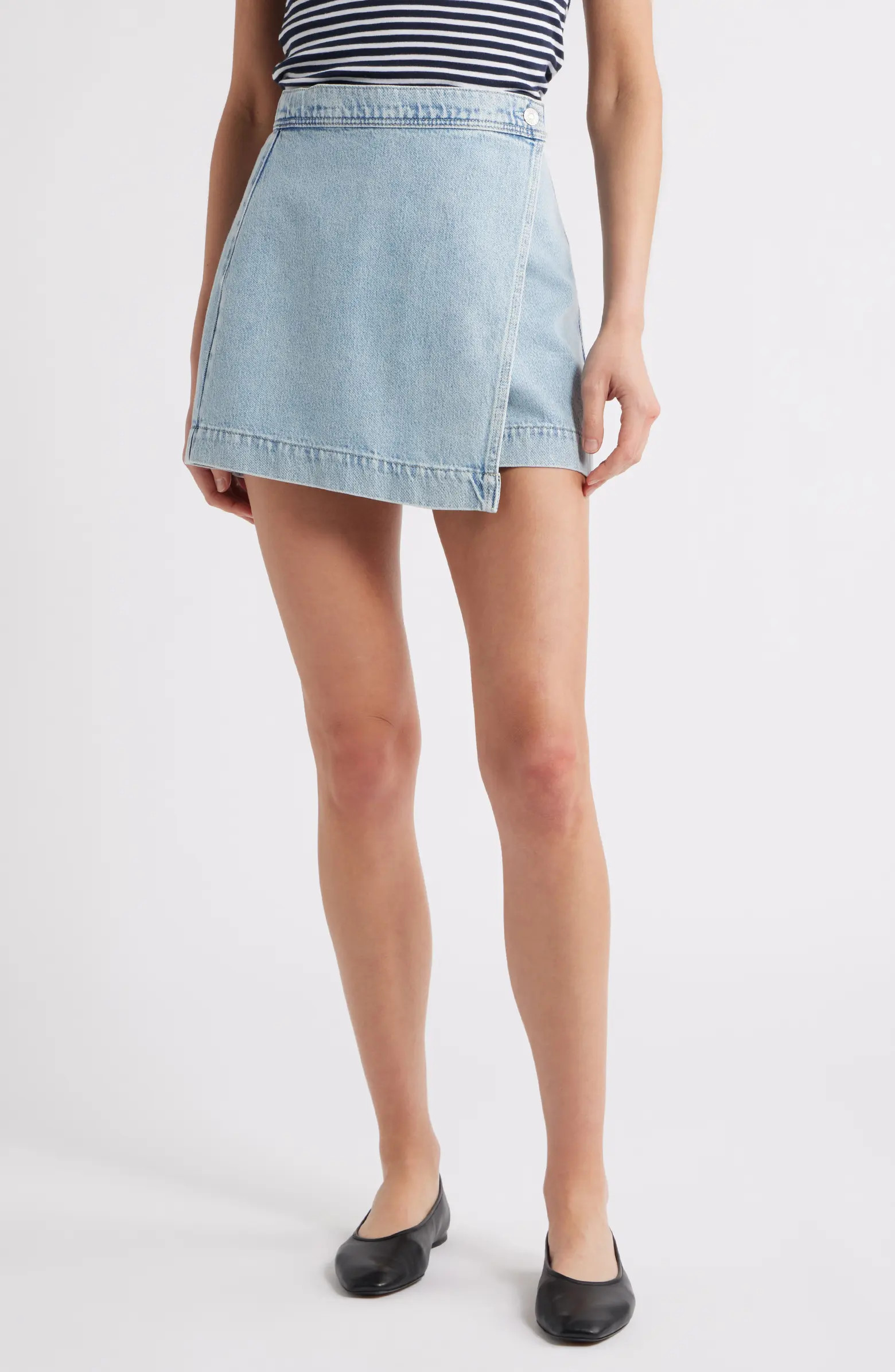 PAIGE Aven Wrap Denim Miniskirt | Nordstrom | Nordstrom