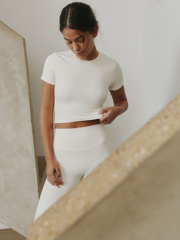 Cream - self. Sleeved Fitted Top | Next EU