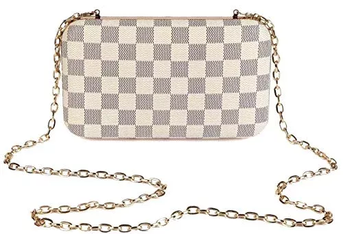 Daisy Rose Checkered Cross Body Bag - RFID Blocking with Credit