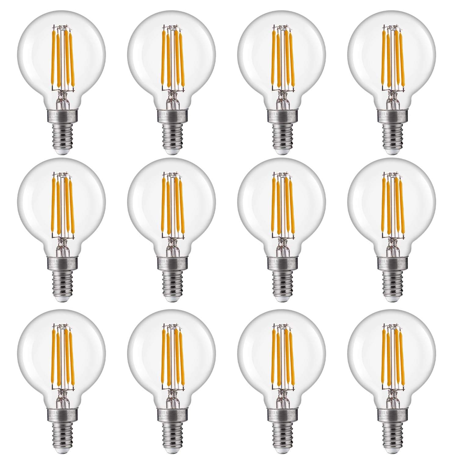 FLSNT 60W Equivalent LED Globe Candelabra Bulbs, Dimmable G16.5 LED E12 Chandelier Light Bulbs, 5... | Amazon (US)