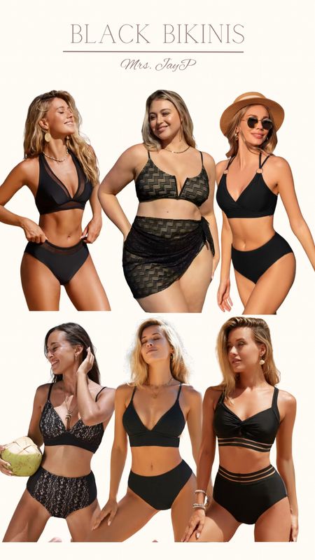 Spring break finds!
Black bikini’s. High waisted tummy control available in select styles. 

#LTKSeasonal #LTKswim #LTKSpringSale