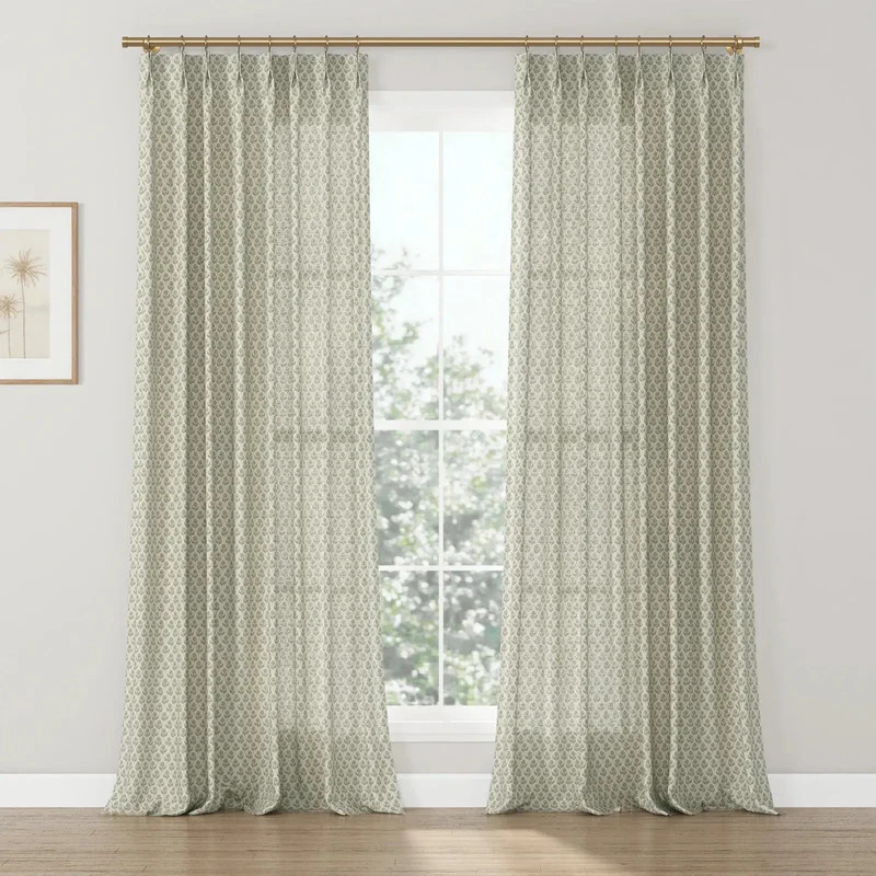 Rebecca Hughes Vintage Print Cotton Drapery Pleated | TWOPAGES