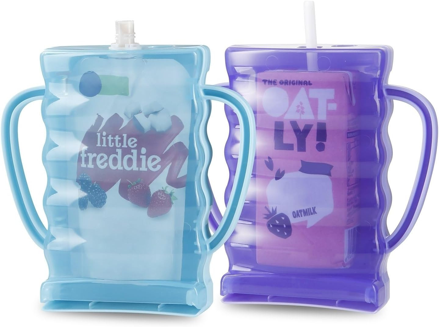 PandaEar 2 Pack Pouch Holder No Squeeze, Baby Food Pouch Juice Boxe Holder with Handle for Food P... | Amazon (UK)