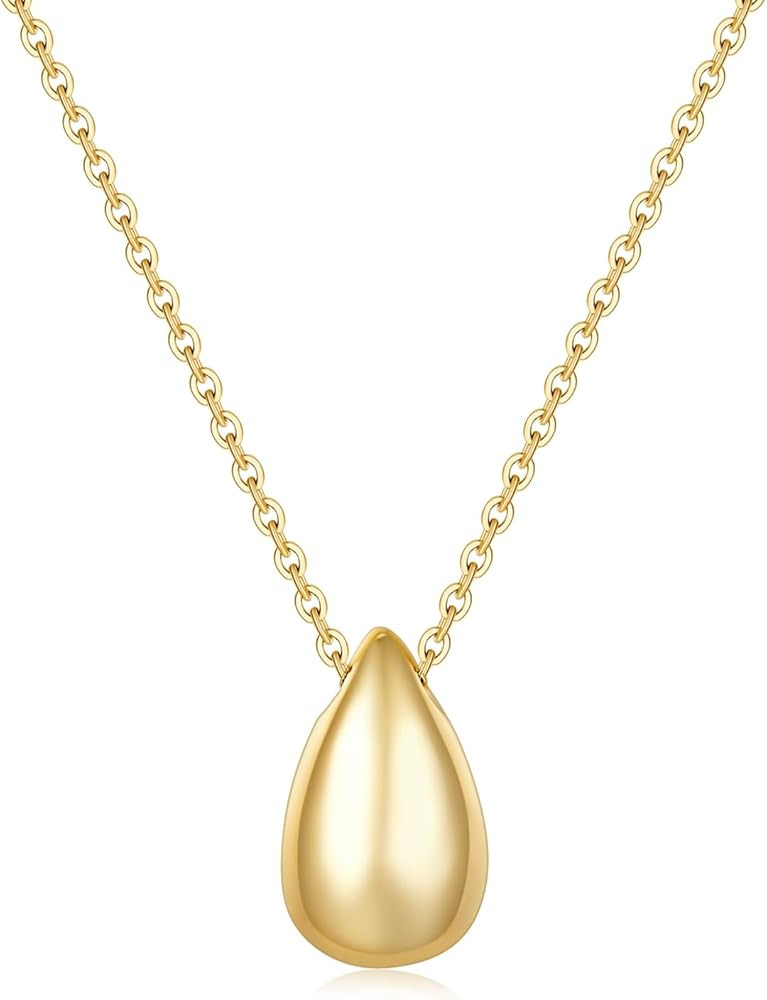 MINDDHA 14K Gold/White Gold Plated Teardrop Pendant Necklace for Women | Elegant and Dainty Jewel... | Amazon (US)