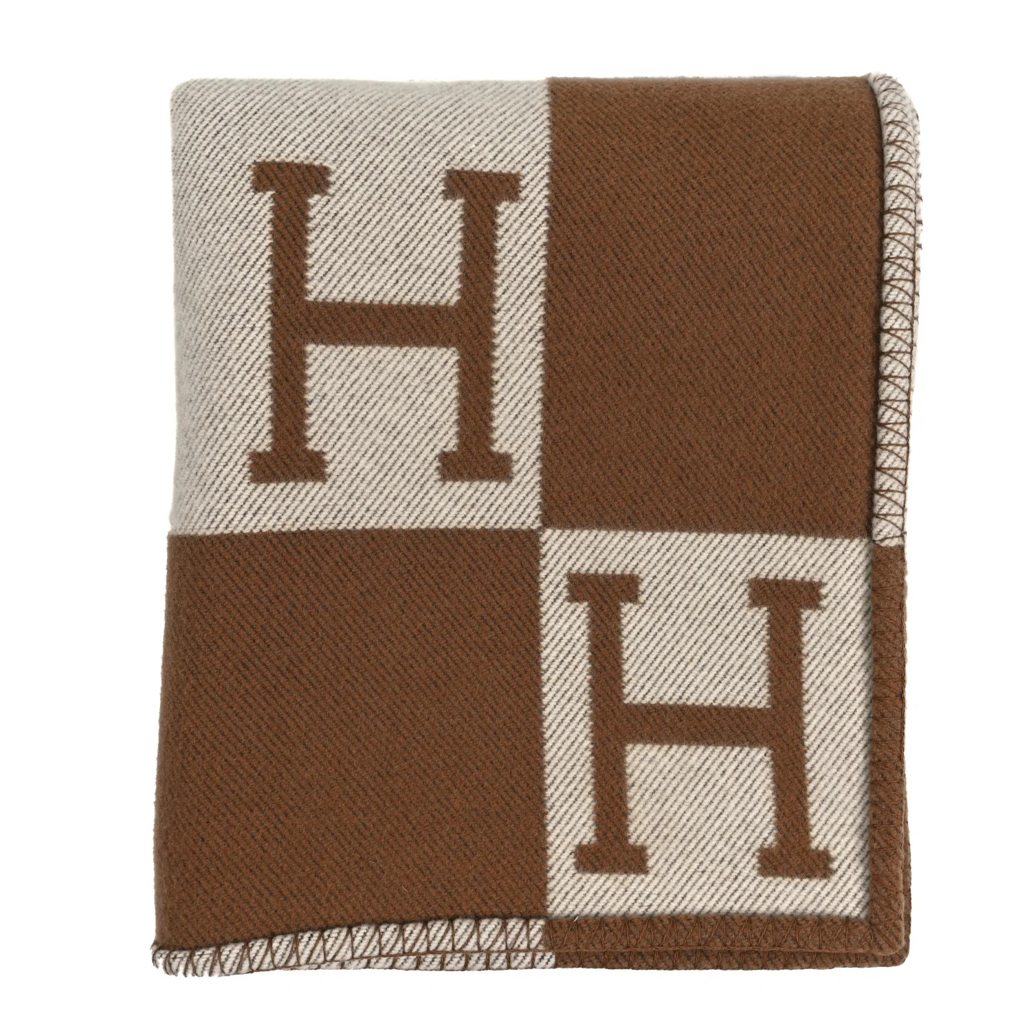 Wool Cashmere Avalon Blanket Ecru Camel | FASHIONPHILE (US)