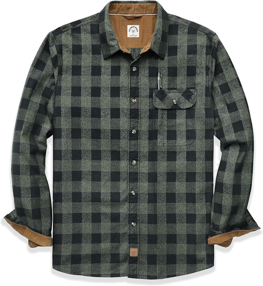 Dubinik® Mens Flannel Shirts Long Sleeve Flannel Shirt for Men Casual Button Down Brushed 100% C... | Amazon (US)