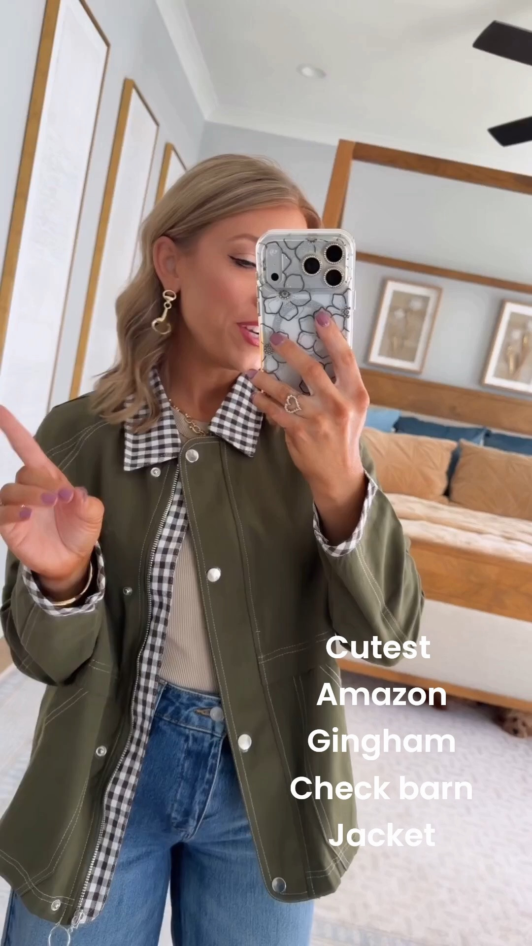 This Amazon jacket is SUCH a good fall layering piece! 💚🤎 I love the olive green with the gingham contrast details—it gives a simple jacket the cutest elevated touch. Paired with wide leg jeans, a neutral top and brown ankle boots for an easy casual fall outfit that looks so put together!

#amazonfashion #amazonfinds #amazonfashionfinds #amazonjacket #falljacket #fallfashion #falloutfit #falloutfitideas #widelegjeans #casualfalloutfit #affordablefashion #amazonstyle #womensfashion #outfitinspo #ootd

#LTKootd #LTKPetite