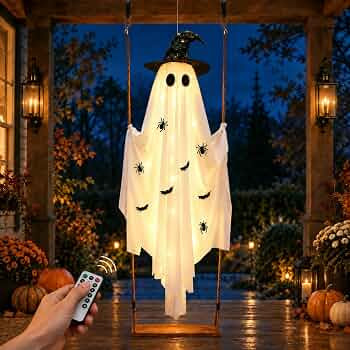 Halloween Decorations Outdoor,5.9ft Halloween Swinging Ghost Outdoor Decor | Amazon (US)