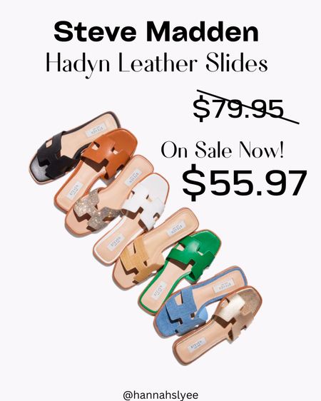 Steve Madden Haydn leather slides 

#LTKstyletip #LTKfit #LTKSeasonal