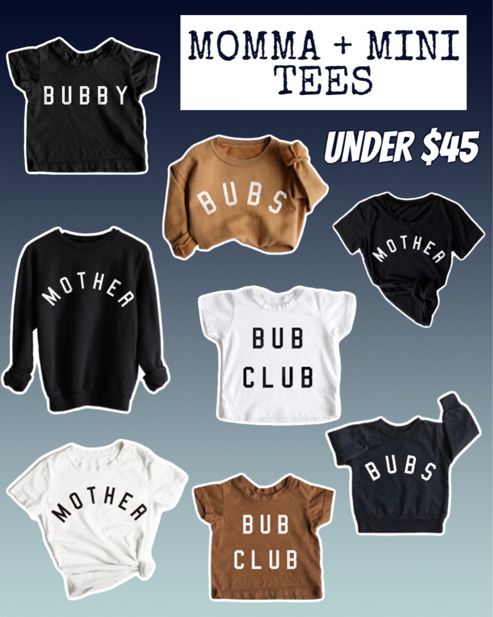 momma & mini tees UNDER $45!

#LTKunder50 #LTKfamily #LTKkids