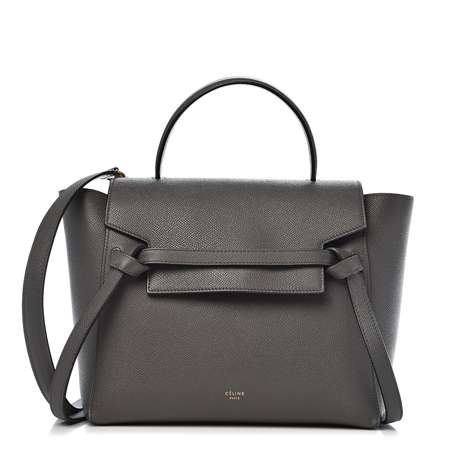 CELINE Grained Calfskin Micro Belt Bag Grey | FASHIONPHILE | Fashionphile