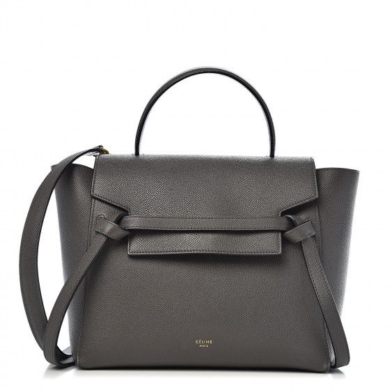 CELINE Grained Calfskin Micro Belt Bag Grey | FASHIONPHILE | Fashionphile