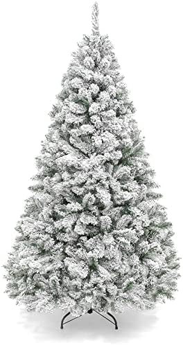 Amazon.com: Best Choice Products 7.5ft Premium Snow Flocked Artificial Holiday Christmas Pine Tre... | Amazon (US)