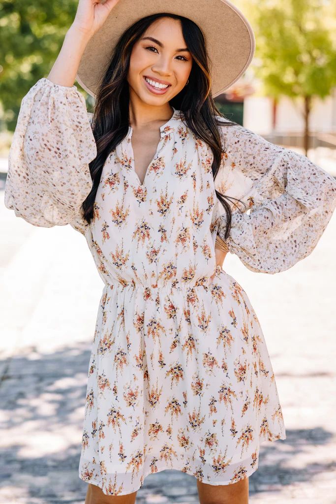 As Far As You Know Natural White Floral Dress | The Mint Julep Boutique