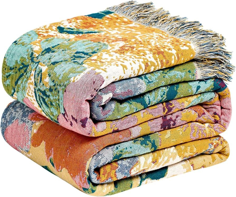 LUTBM Boho Throw Blanket for Bed 60"x80", All Season Cotton Couch Blankets | Amazon (US)