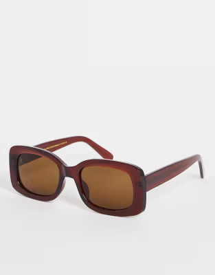 A.Kjaerbede Salo square sunglasses in brown transparent | ASOS (Global)