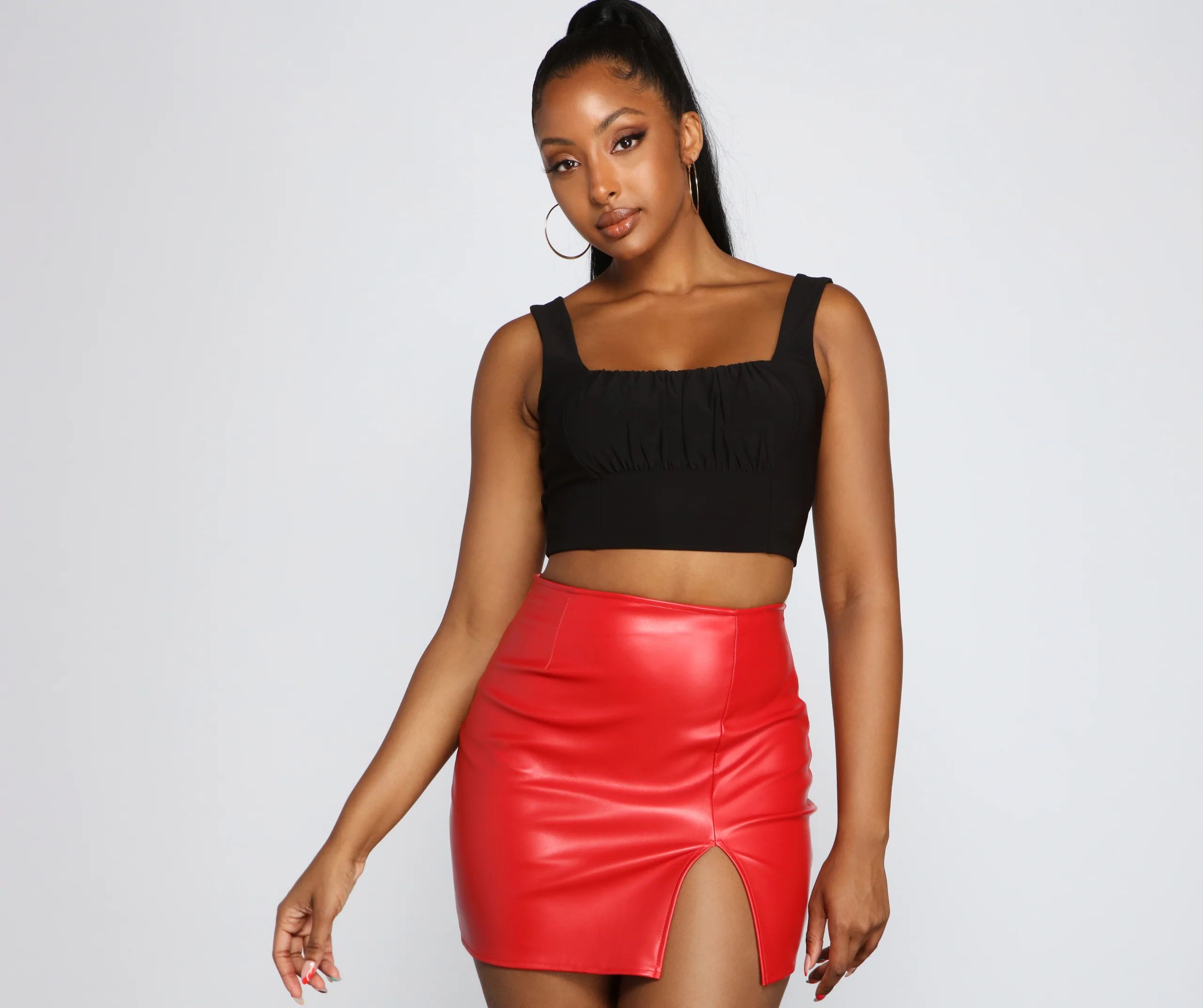 Next Level Ruched Cropped Tank Top | Windsor Stores