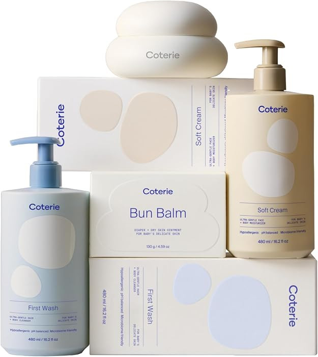 Coterie The Skin Essentials Baby Gift Set | 16.2 oz Shampoo + Body Wash, 16.2 oz Face + Body Loti... | Amazon (US)