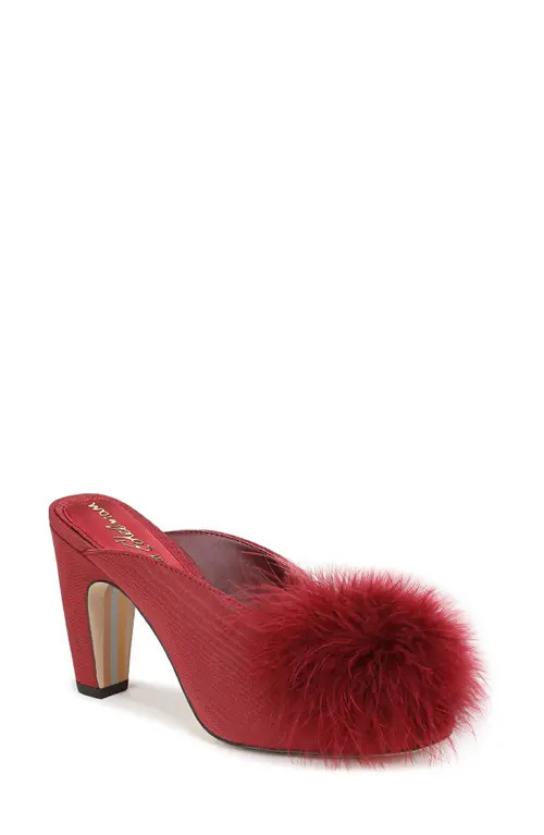 Sam Edelman Witney Feather Embellished Pump in Deep Scarlet at Nordstrom, Size 9.5 | Nordstrom
