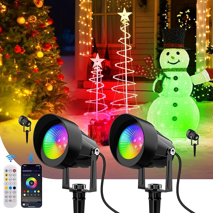 Spot Lights Outdoor, Smart RGBW LED Color Changing Landscape Lights with APP and Remote Control, ... | Amazon (US)