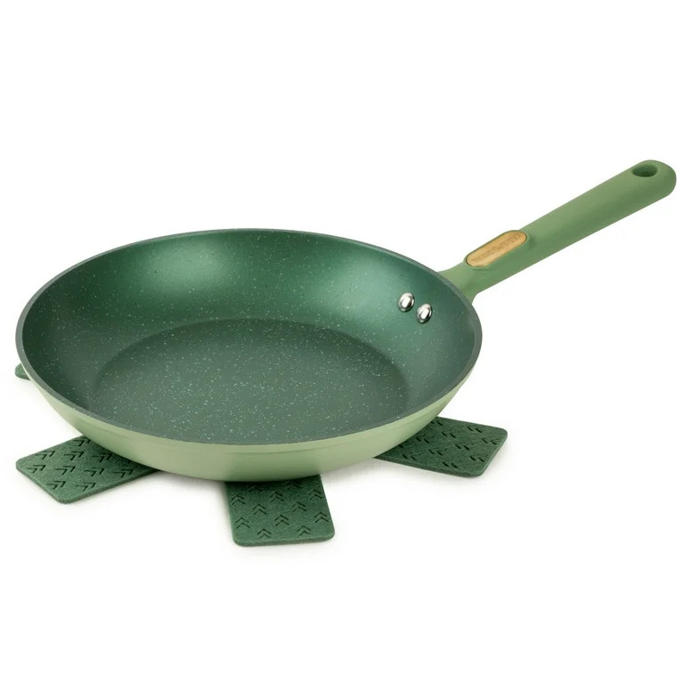 Thyme & Table Non-Stick 10 Inch Fry Pan with Stainless Steel Base, Green | Walmart (US)