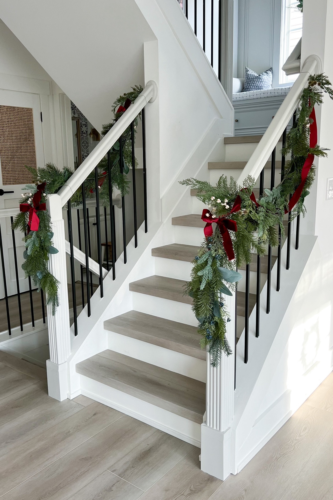 My stair garland and ribbon! 

#LTKHoliday #LTKSeasonal #LTKHome