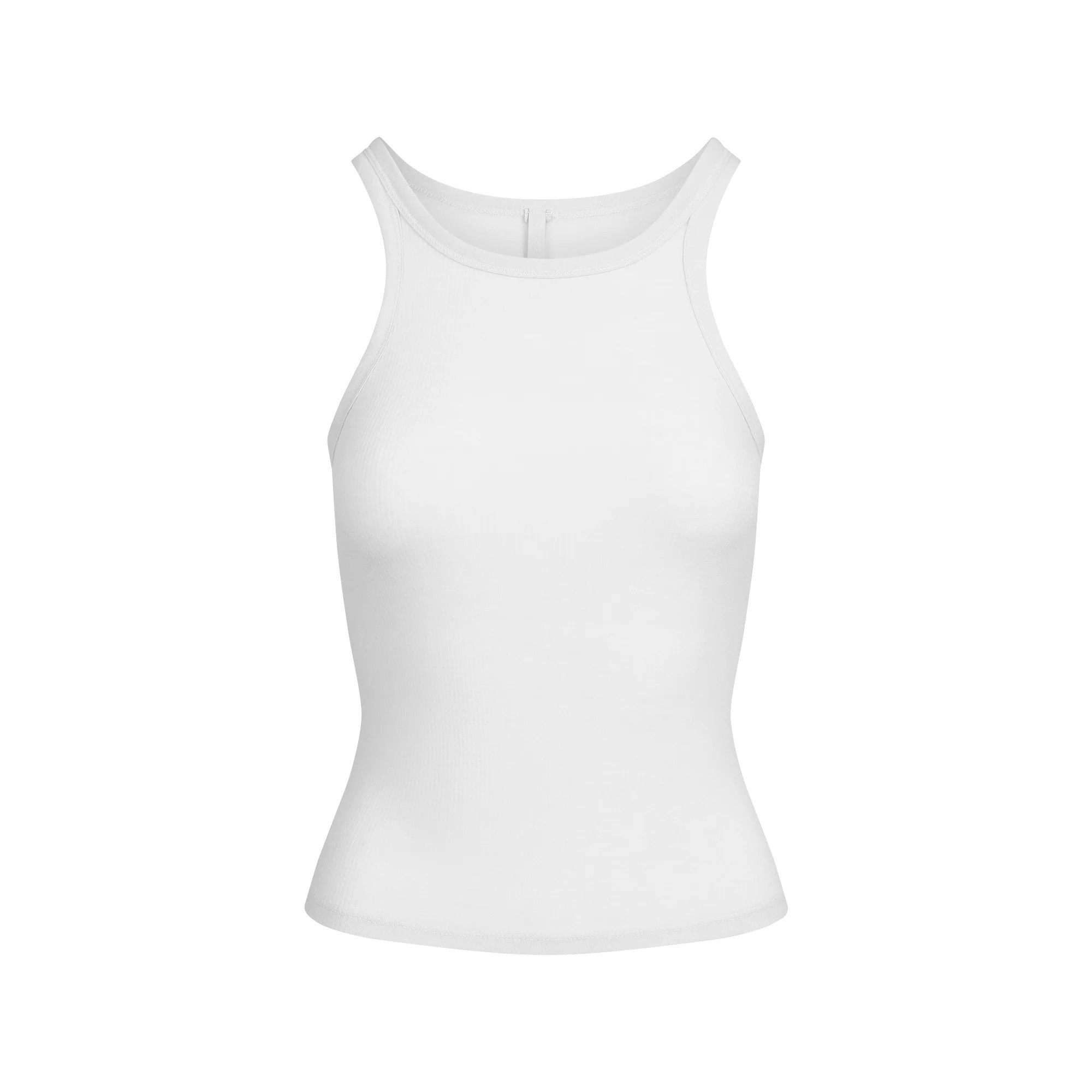 SKIMS Tank Top | White | Small | Sheer Rib | SKIMS (US)