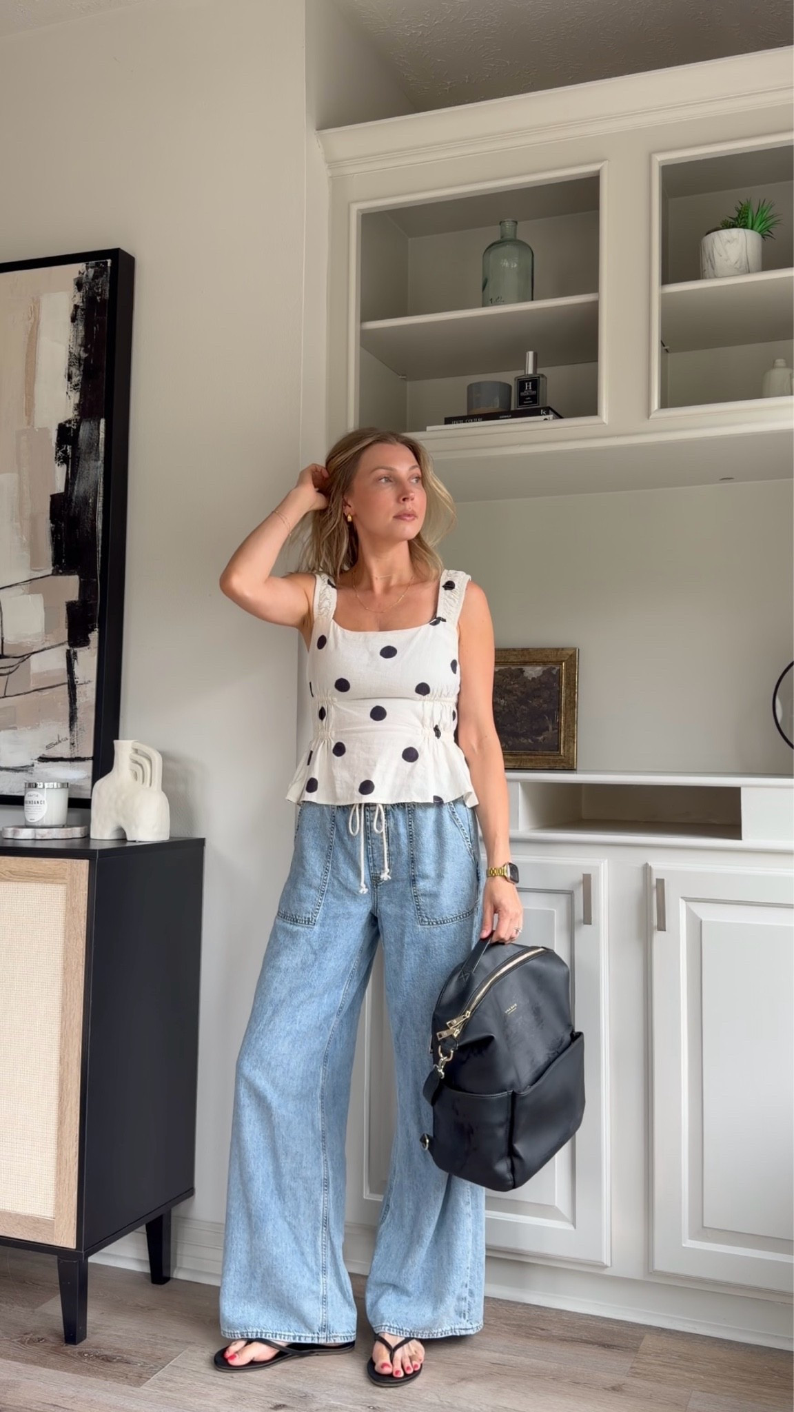 Comfy and nursing friendly mom outfit! S in top and drawstring denim!

#LTKmomlife #LTKootd