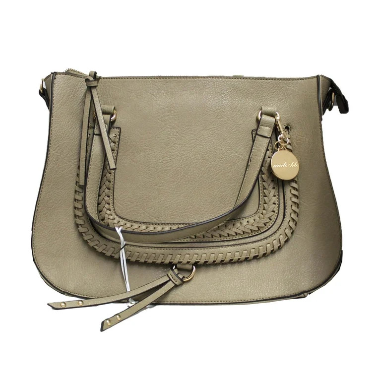 Mali + Lili Whipstitch Satchel Hand Bag Light Taupe | Walmart (US)